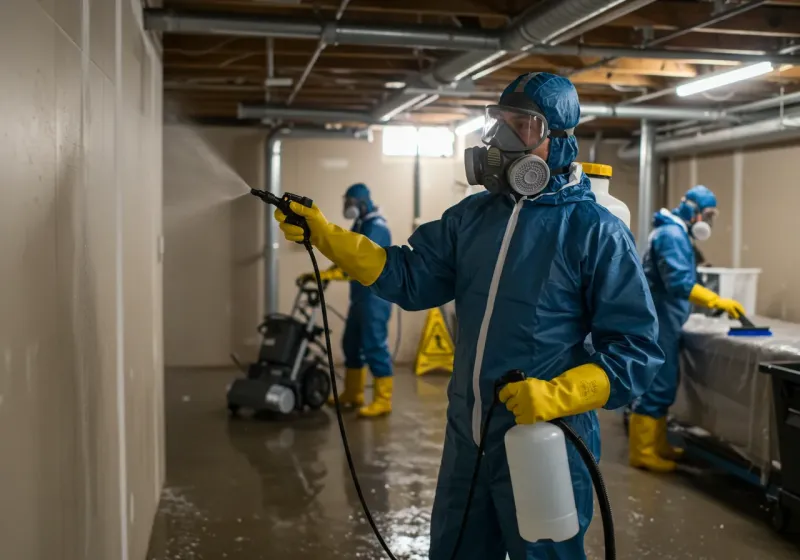 Basement Sanitization and Antimicrobial Treatment process in Sunbury, OH