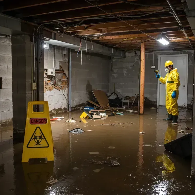 Flooded Basement Electrical Hazard in Sunbury, OH Property